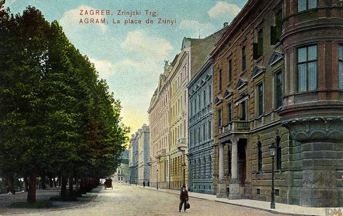 Zrinjevac 1907. godine, kolorirana razglednica